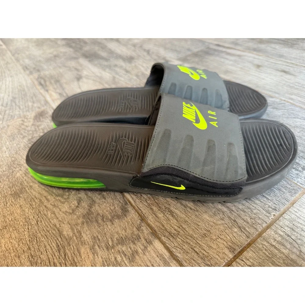 Nike Air Max Camden Slides Sandals Size 14 Grey Volt BQ4626-001 Mens Shoes Gray